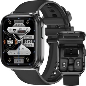 Smart Watch with Earbuds, Bluetooth Earphones Built-in,1.85'' Fitness Tracker Watch with Heart Rate/Sleep/SpO2 Monitor 100+ Sports Modes Compatible for Android & iPhone