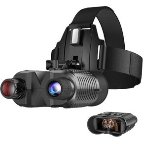 Head-Mounted Night Vision Goggles - Rechargeable Hands Free Night Vision Binoculars Goggles,1312FT Digital Infrared Viewing for Adults,Include 32GB SD Card,8X Digital Zoom