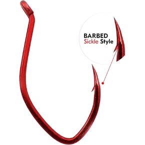 Maruto Barbed Fishing Hooks - Sickle Fishing Hooks - Sharp Strong Japanese High Carbon Steel Fish Hooks