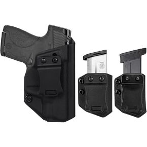 S&W M&P Shield/Shield Plus M2.0 IWB Holster Right Hand Fits S&W M&P Shield/Shield Plus M2.0 9mm/.40 3.1" Pistol Holster & Universal 9/.40 Double/Single Stack Mag Carrier Concealed Carry