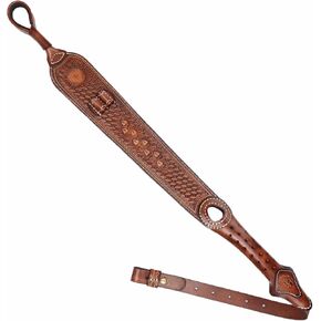 TOURBON Vintage Leather No Swivles Rifle Sling with Ammo Holder Loops for 223, 243, 270, 30-06, 30-30, 308, 45-70, 357, 6.5 creedmoor, etc.