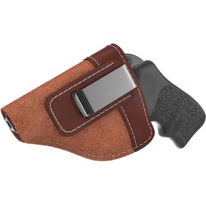 Made in USA - Suede Leather Revolver Holster - Fits .38 Special & J Frame Revolvers Including Ruger LCR, Rock Island, Rossi, S&W 442 642 Airweight, Taurus & Charter | Concealed Carry IWB Holster