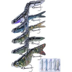 Goture Bass الصيد السحر، نابض بالحياة صوتها سويمبيت لباس سمك السلمون المرقط Walleye الكرابي بايك، بطيئة غرق جزء السباحة الطعم الصيد السحر للمياه العذبة والمياه المالحة، باس السحر مع صندوق معالجة in Kuwait