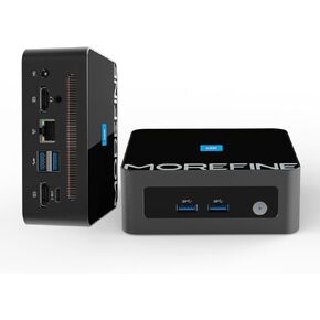 MOREFINE M9 Mini PC Compatible with Windows 11 Pro 12th Gen AlderLake N100(Up to 3.4GHz) Office PC 16GB DDR4 RAM 512GB M.2 NVME SSD Mini Desktop Computers Support WiFi6/BT5.2/Dual Display