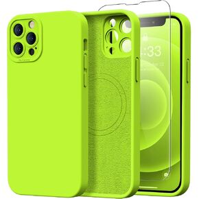 Magnetic for iPhone 13 Pro Case with Screen Protector - Compatible with MagSafe - Upgraded Camera Protection - Silicone Shockproof Protective Phone Case 6.1" for Men Women Girls,Porcelain Blue