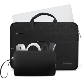حقيبة كمبيوتر محمول Omnpak لجهاز MacBook Air M3 M2 M1، حقيبة حمل كمبيوتر محمول واقية بزاوية 360 درجة مع مقبض وجيب ملحق، مقاومة للماء لجهاز MacBook Pro 13-14 بوصة in Kuwait