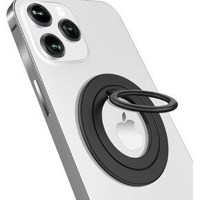UKJENT Phone Ring Holder Grip - Compatible MagSafe, Ultra Thin Flat Phone Grip for Wireless Charging Car Mount MagSafe Accessories, Strong Adhesive Finger Holder Grip, Black