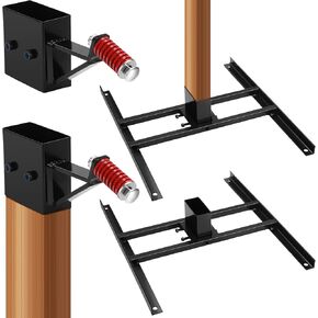 Jenaai 4 Pcs AR500 2x4 Steel Target Hanger Shooting Target Stand Set T Post Target Hanger Target Holders Double T Shaped Target Stand Base for Shooting Practice Hunting Activities