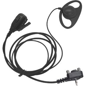 Two Way Radio Earpiece Headset Headphone Earphone with Ptt Mic for Motorola Vertex Standard Walkie Talkies evx-531 evx-534 vx-168 vx-160 vx-261 ft-60r(3.5mm Screw Pin,D Shape Shaped Loop Ring)