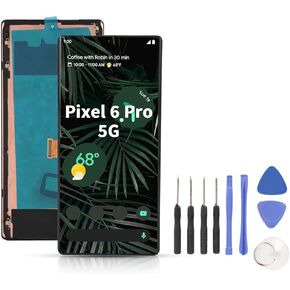 استبدال شاشة Pixel 6 Pro 5G 6.7، مجموعة محول رقمي لشاشة تعمل باللمس مع مستشعر بصمات الأصابع، لـ G8VOU GLUOG، أدوات إصلاح كاملة