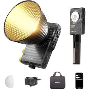 PHOTOOLEX Q100Lite 100W COB Video Light with 72Wh Power Bank Battery Grip, Portable Photography Lighting Bi-Color Studio Lights 15 Effects APP Control 2700K~6500K for Video Recording, Filmmaking