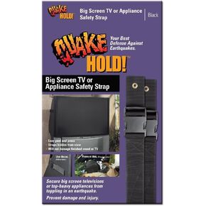QuakeHOLD! 4508 Big Screen TV & Appliance Safety Strap, Anti-Tip Adhesive Straps, Earthquake, Fire, Flood Protection, for TVs and Furniture, Child Proofing for Home Safety, Easy Installation