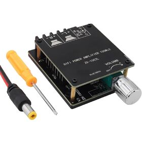لوحة مضخم صوت بلوتوث صغيرة، ZK-1002L 100W+100W 2 قناة BT 5.0 لوحة مضخم صوت ستيريو لاستقبال الصوت وحدة رقمية أمبير لمكبرات الصوت السلبية المنزلية