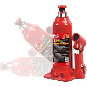 BIG RED T91207A-1 Torin Hydraulic Stubby Low Profile Bottle Jack, 12 Ton (24,000 LBs),Red
