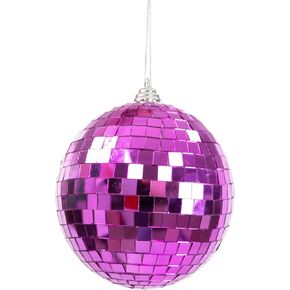 Mirror Disco Ball 6inch Cool and Fun Silver Hanging Party Disco Reflective Ball with Hanging Ring for Big Party Stage Wedding Holiday Bar Decorations(Blue)