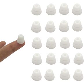Silicone Ear Tips Replacement Double Flange Headset Tip for Walkie Talkie Acoustic Coil Tube Earpiece Two Way Radio Surveillance Headset (2 Layers,White)