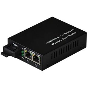 10Gtek Industrial IP40, 6-Port Gigabit Ethernet Switch (w/20-km SFP transceiver), G0204i, DIN-Rail Mount (Power Supply is not Included)