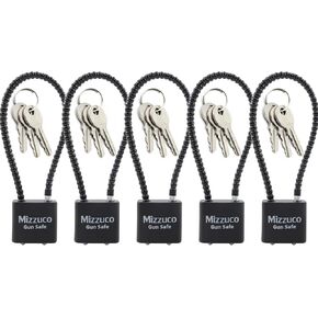 Cable Gun Locks with Keys Simple Operation 8.5" Compatible with Pistols, Handguns, Rifles, and Shotguns, Home and Storage for Firearm Locking and Safety