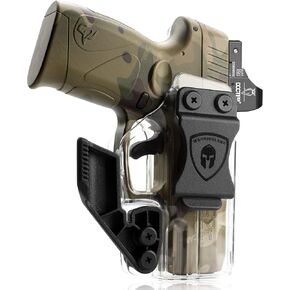 WARRIORLAND IWB Clear Holster Optic Cut & Claw Compatible with Glock 17/19/19X/44/45 (GEN 1-5) & G23/32 (GEN 3-4) - G43/43X, Not Fit G43X MOS - Taurus G2C/G3C/G2, Adj. Cant & Retention, Right Hand