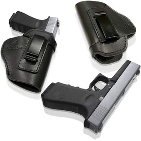 Gun Holsters Glock Best Concealed Carry Holster Glock 43X Holster IWB/OWB Holster Glock 19 Holster, Leather Cross Draw Holsters, Appendix Carry, Glock 43 Holster, Taurus G3C Glock 48 Holster