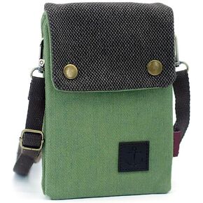 IRUGLE Canvas Cell Phone Purse Crossbody Bag Women Small Handbag Wristlet Wallet Passport Pouch Phone Holder Shoulder Strap