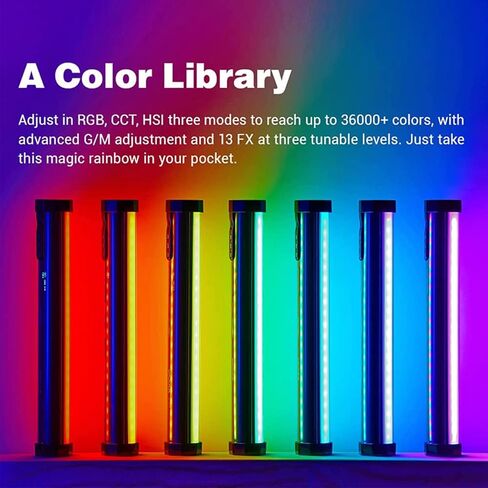مصباح Godox TL30-K2 RGB LED بالألوان الكاملة، عصا إضاءة أنبوبية CRI97 TLCL99، 2700K-6500K قابلة للتعديل، تصميم مغناطيسي (مجموعة مصابيح Godox TL30 اثنين) in Saudi Arabia