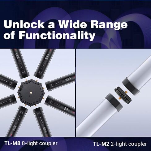 مصباح Godox TL30-K2 RGB LED بالألوان الكاملة، عصا إضاءة أنبوبية CRI97 TLCL99، 2700K-6500K قابلة للتعديل، تصميم مغناطيسي (مجموعة مصابيح Godox TL30 اثنين) in Saudi Arabia