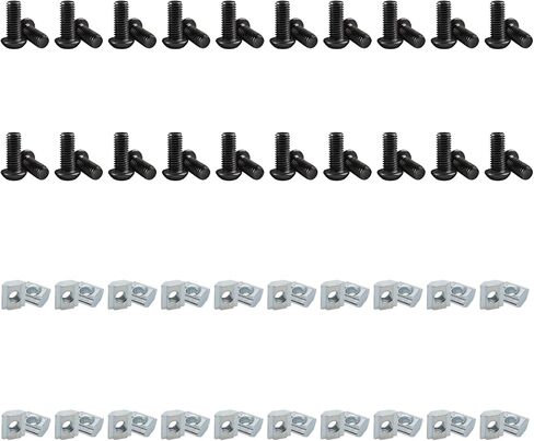 20Sets 10 Series Extrusion Black Brackets 1" x 1" 1010 Aluminum Extrusion Profiles Connector Set, 20pcs 10 Extruded Aluminum Corner with T Slide Nuts Bolts for 10 Series Extru Profiles Rail in Kuwait