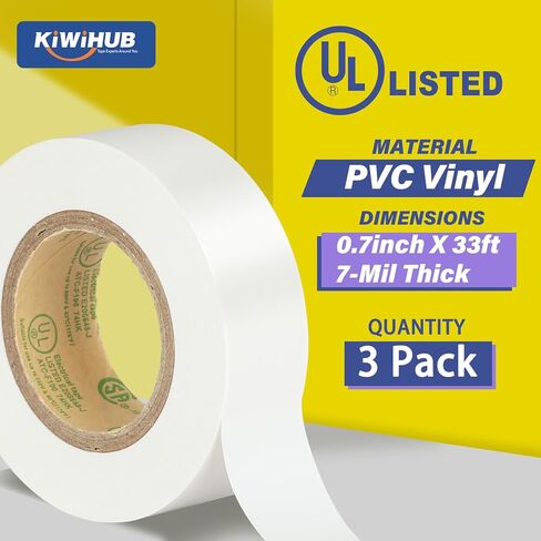Green Electrical Tape, UL Approved, Industrial Grade Vinyl Electrical Insulating Tape, Electric Tape for Improvement Electrical Equipment, 0.7in X 33ft (3 Pack) in Kuwait