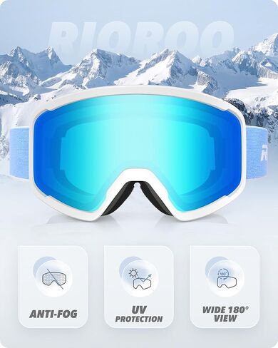 Ski/Snowboard Goggles for Men Women, OTG Snow Goggles Anti Fog 100% UV Protection Snowboarding Goggles in Kuwait