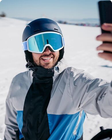 Ski/Snowboard Goggles for Men Women, OTG Snow Goggles Anti Fog 100% UV Protection Snowboarding Goggles in Kuwait