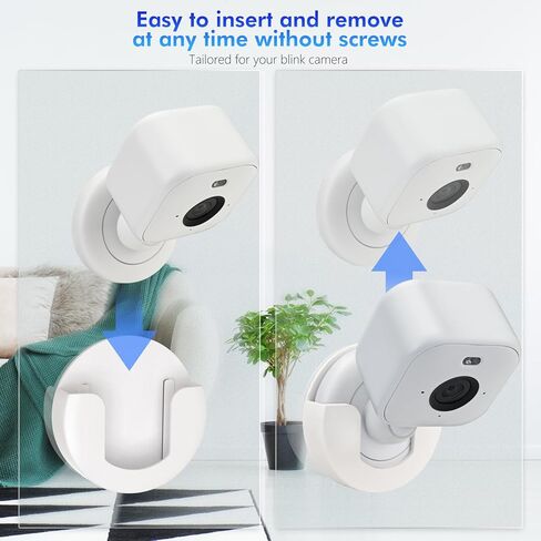 3 عبوات من حامل التثبيت على الحائط بدون ثقب لجهاز Blink Mini/Mini 2 /Blink Outdoor (الجيل الثالث) /Blink Outdoor 4 (الجيل الرابع)، دعامة تثبيت كاميرا لاصقة قوية، بدون براغي، سهلة التركيب (أبيض) in Kuwait