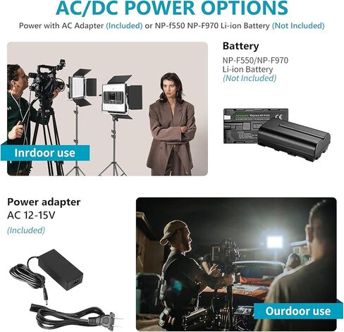 NEEWER 2 Pack Bi Color 660 LED Video Light and Stand Kit: (2) 3200-5600K CRI 96+ Dimmable Light with U Bracket and Barndoor, (2) 75 inches Light Stand for Studio Photography, Video Recording (Black) in Saudi Arabia