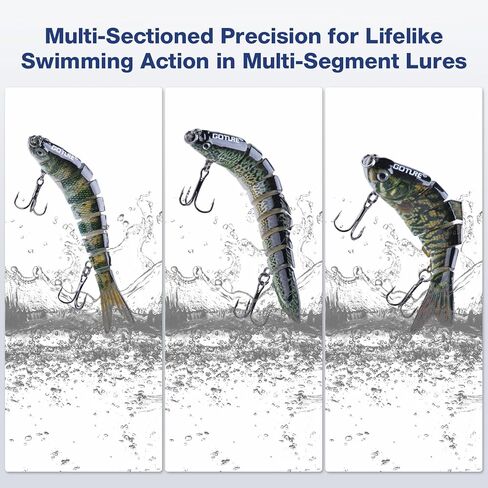 Goture Bass الصيد السحر، نابض بالحياة صوتها سويمبيت لباس سمك السلمون المرقط Walleye الكرابي بايك، بطيئة غرق جزء السباحة الطعم الصيد السحر للمياه العذبة والمياه المالحة، باس السحر مع صندوق معالجة in Kuwait