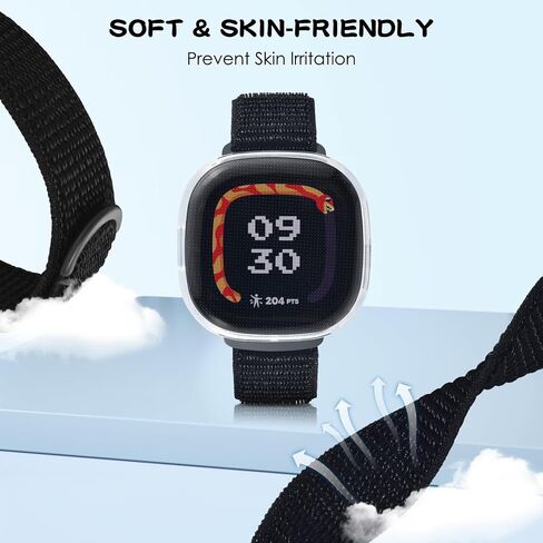 Elastic Braided Bands with Protector Case Compatible with Fitbit Google Ace LTE for Kids, 2Pack Breathable Adjustable Stretchy Soft Nylon bands Replacement Wrist Stretchy Bands in Saudi Arabia