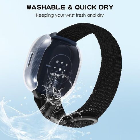Elastic Braided Bands with Protector Case Compatible with Fitbit Google Ace LTE for Kids, 2Pack Breathable Adjustable Stretchy Soft Nylon bands Replacement Wrist Stretchy Bands in Saudi Arabia