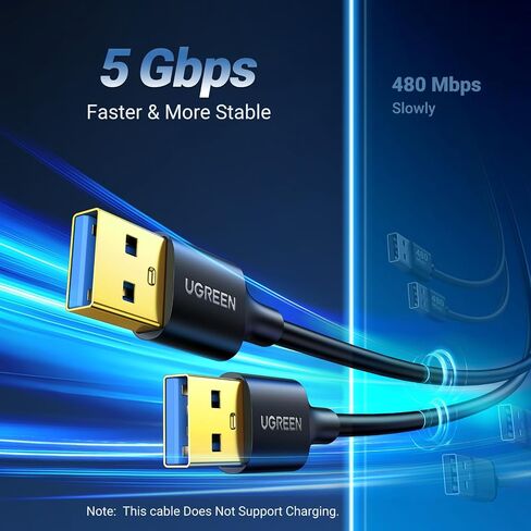 UGREEN USB to USB, 5 Gbps USB 3.0 Cable, Nylon Durable Male to Male Cable, Compatible with Hard Drive, Cooling Fan/pad, Camera, DVD Player, TV, Flash Light, Hub, Monitor, Speaker, and More 3.3 FT in Saudi Arabia