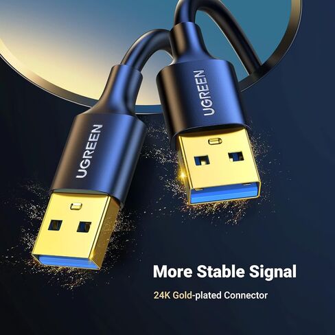UGREEN USB to USB, 5 Gbps USB 3.0 Cable, Nylon Durable Male to Male Cable, Compatible with Hard Drive, Cooling Fan/pad, Camera, DVD Player, TV, Flash Light, Hub, Monitor, Speaker, and More 3.3 FT in Saudi Arabia