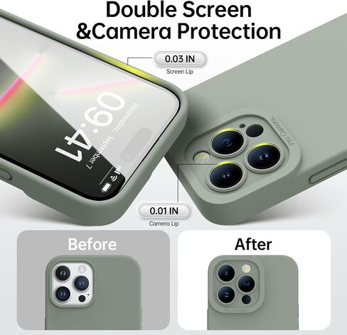 حافظة مغناطيسية لهاتف iPhone 13 Pro مع واقي شاشة - متوافقة مع MagSafe - حماية مطورة للكاميرا - حافظة هاتف واقية مقاومة للصدمات من السيليكون مقاس 6.1 بوصة للرجال والنساء والفتيات، أزرق بورسلين in Kuwait