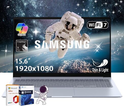 SAMSUNG Galaxy Book4 Edge Business Laptop, 15.6" LED Anti-Glare Display, Copilot + AI PC Computer, Snapdragon X Plus Processor, WiFi 7, Win 11 Pro, w/Office 365 (Windows 11 Pro) in Saudi Arabia
