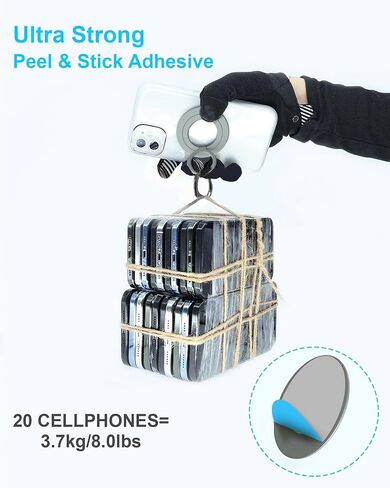 UKJENT Phone Ring Holder Grip - Compatible MagSafe, Ultra Thin Flat Phone Grip for Wireless Charging Car Mount MagSafe Accessories, Strong Adhesive Finger Holder Grip, Black in Saudi Arabia