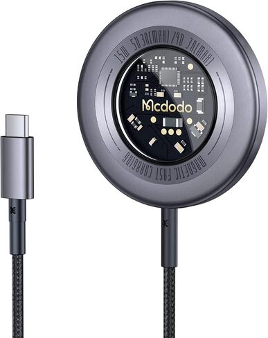 شاحن لاسلكي مغناطيسي من ماكدودو، لوحة شحن لاسلكية بقدرة 15 وات شاحن iPhone Magsafe سريع متوافق مع سلسلة iPhone 14/14 Pro/14 Pro Max/13/12 in Kuwait