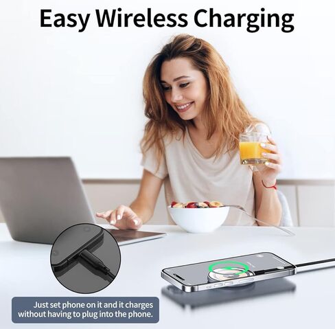 شاحن لاسلكي مغناطيسي من ماكدودو، لوحة شحن لاسلكية بقدرة 15 وات شاحن iPhone Magsafe سريع متوافق مع سلسلة iPhone 14/14 Pro/14 Pro Max/13/12 in Kuwait