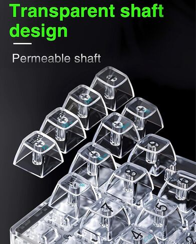 لوحة أرقام AULA ذات 21 مفتاحًا ثلاثي الوضع، لوحة أرقام شفافة لاسلكية، لوحة أرقام ميكانيكية قابلة للتبديل السريع، لوحة مفاتيح لوحة أرقام مع أغطية مفاتيح شفافة، 18 لوحة مفاتيح رقمية بإضاءة خلفية (أبيض) in Kuwait