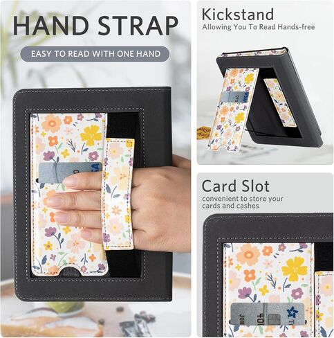 CoBak Case for Kindle Paperwhite - All New PU Leather Cover with Auto Sleep Wake, Hand Strap, Card Slot for Kindle Paperwhite Signature Edition and Kindle Paperwhite 11th Generation 2021 Released in Saudi Arabia