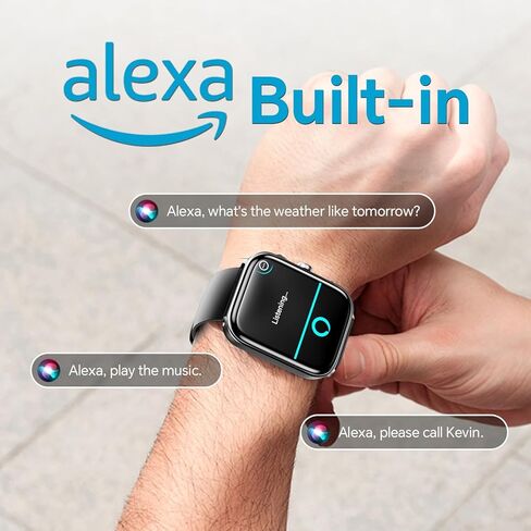 ساعة ذكية للرجال والنساء، جهاز تتبع اللياقة البدنية 1.8 بوصة، متوافق مع Android iPhone Alexa مدمج، مع مراقب النوم SpO2 لمعدل ضربات القلب، مقاومة للماء IP68، الرد على المكالمات وإجراء المكالمات، 120+ وضع رياضي in Kuwait
