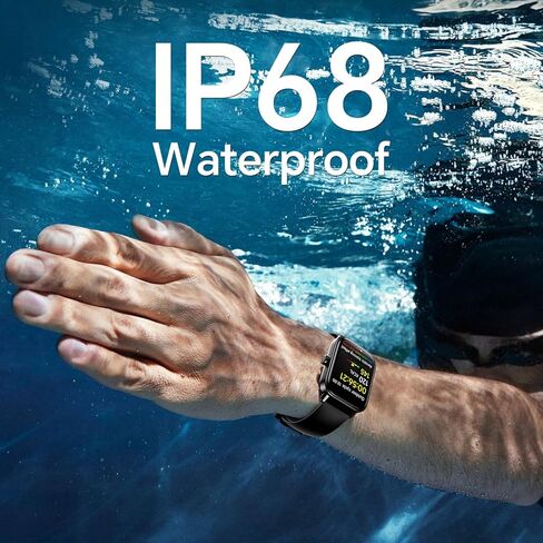 ساعة ذكية للرجال والنساء، جهاز تتبع اللياقة البدنية 1.8 بوصة، متوافق مع Android iPhone Alexa مدمج، مع مراقب النوم SpO2 لمعدل ضربات القلب، مقاومة للماء IP68، الرد على المكالمات وإجراء المكالمات، 120+ وضع رياضي in Kuwait
