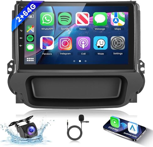 [2G+64G] راديو سيارة لسيارة شيفروليه تشيفي ماليبو 2009-2014 Android Car Stereo Carplay Wireless Android Auto، شاشة لمس Hodozzy 9 بوصة مع نظام تحديد المواقع العالمي/WiFi/Bluetooth، FM RDS، وصلة مرآة، كاميرا in Kuwait