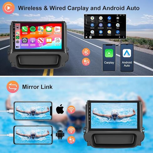 [2G+64G] راديو سيارة لسيارة شيفروليه تشيفي ماليبو 2009-2014 Android Car Stereo Carplay Wireless Android Auto، شاشة لمس Hodozzy 9 بوصة مع نظام تحديد المواقع العالمي/WiFi/Bluetooth، FM RDS، وصلة مرآة، كاميرا in Kuwait