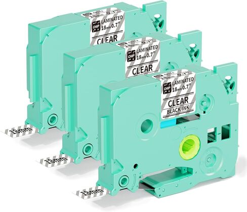 شريط ملصقات D480BT 4B11Z، بديل شريط ملصقات Brother المتوافق لشريط ملصقات Brother TZe المصفح P Touch 18 مم 0.7 بوصة أسود على شفاف لPTD400 PTD410 PTD460 PTD600 PTD610، 3 عبوات in Kuwait